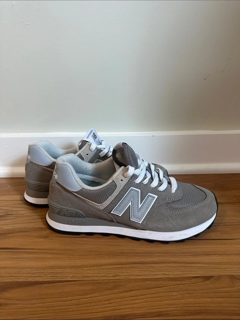 New Balance 574 Classic Sneakers - Gray with White Accents